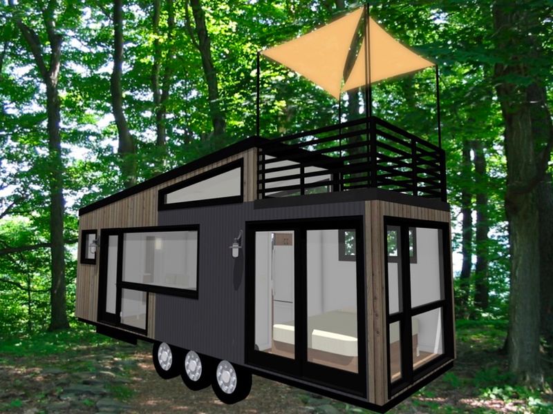 Roslyn 32' Luxury Tiny Home with a Main Floor Bedroom and Rooftop Patio